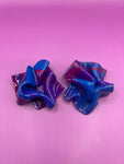 Purple ripple earrings